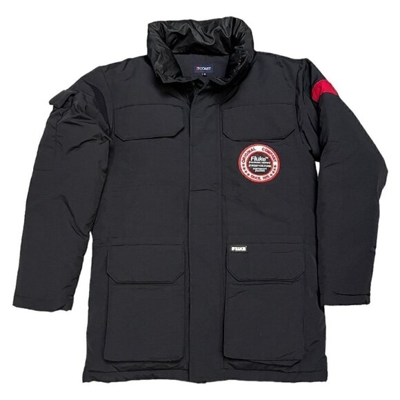FLUKE Luxury Designer Streetwear Winter DOWN FILL Puffer Parka Coat - Small - Picture 1 of 6